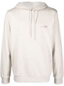 A.P.C. hoodie en coton à logo imprimé - Tons neutres