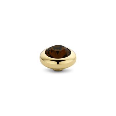 Melano Vivid Basic CZ Steentje Coffee | Goud