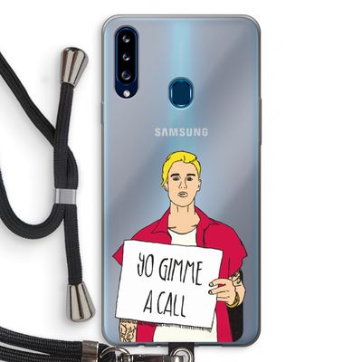 Gimme a call: Samsung Galaxy A20s Transparant Hoesje met koord