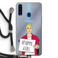 Gimme a call: Samsung Galaxy A20s Transparant Hoesje met koord