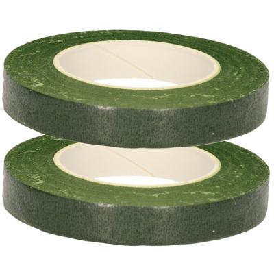 Bloementape - 2x - groen - zelfklevend - 27m x 1cm - bloemendraad/bloemistentape
