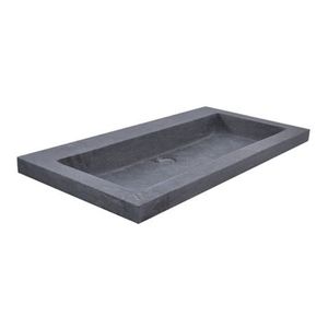 Wiesbaden Bstone wastafelblad 80x45x5 cm zonder kraangat natuursteen zwart