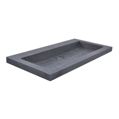 Wiesbaden Bstone wastafelblad 80x45x5 cm zonder kraangat natuursteen zwart