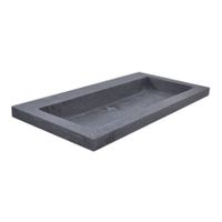 Wiesbaden Bstone wastafelblad 80x45x5 cm zonder kraangat natuursteen zwart
