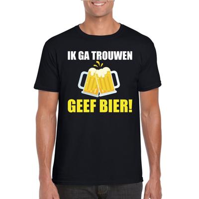 Ik ga trouwen - geef bier - t-shirt - zwart - voor heren - vrijgezellenfeest