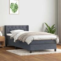 Boxspring met matras fluweel donkergrijs 80x210 cm