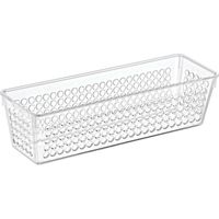 Organizer/opbergmandje - kunststof - transparant - 0.8L - 23 x 7.5 x 6 cm   -