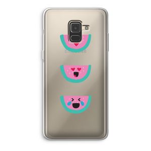 Smiley watermeloen: Samsung Galaxy A8 (2018) Transparant Hoesje