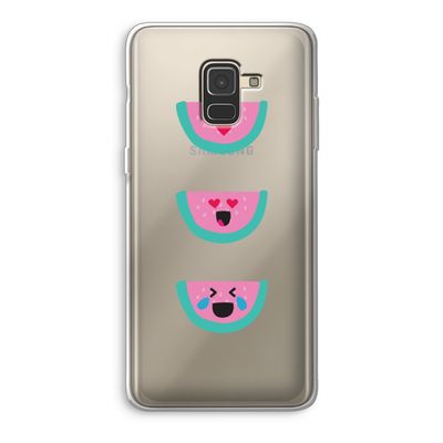 Smiley watermeloen: Samsung Galaxy A8 (2018) Transparant Hoesje