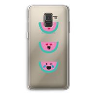 Smiley watermeloen: Samsung Galaxy A8 (2018) Transparant Hoesje