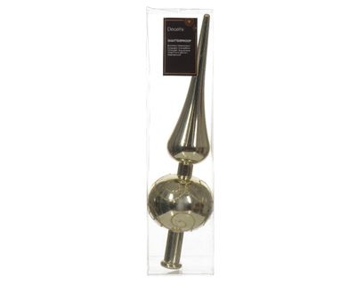 Piek plastic d6h23 cm licht goud kerst - Decoris