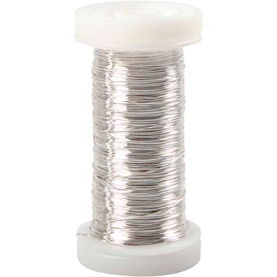 Creativ Company Verzilverd draad, dikte 0,3 mm, verzilverd, 50 gr, 100 m/ 1 rol