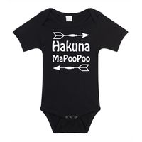 Baby rompertje - hakuna mapoopoo - zwart - kraam cadeau - babyshower - thumbnail