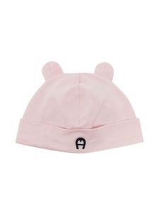 Aigner Kids bonnet à logo brodé - Rose