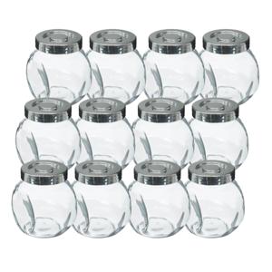 Kruidenpotten set - 12x stuks van 200 ml - glas - met rvs deksel - luchtdicht