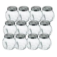 Kruidenpotten set - 12x stuks van 200 ml - glas - met rvs deksel - luchtdicht