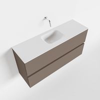 Toiletmeubel Mondiaz Ada | 100 cm | Meubelkleur Smoke | Lex wastafel Talc Midden | Zonder kraangat