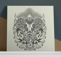 Canvas schilderij mandala Olifant