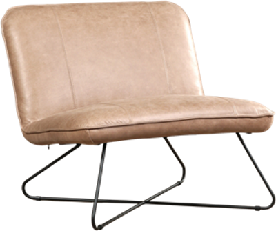 Taupe leren industriële fauteuil zonder armleuning Smile - Vintage Leer Taupe (taupe leer)
