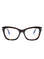 TOM FORD Eyewear lunettes de vue Blue Block à monture papillon - Marron - thumbnail