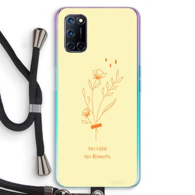 No rain no flowers: Oppo A92 Transparant Hoesje met koord