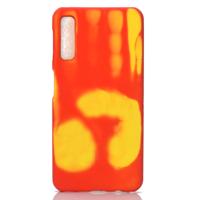 Plak de huid + PC thermische sensor verkleuring geval voor Samsung A50 (rood geel)