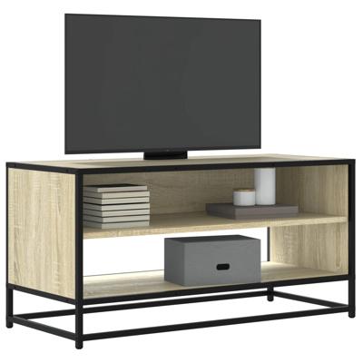 Tv-meubel 91x40x46 cm bewerkt hout metaal sonoma eikenkleurig