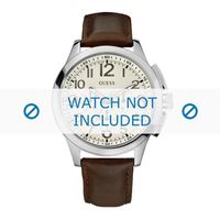 Guess horlogeband W10562G1 Leder Bruin 22mm + bruin stiksel - thumbnail