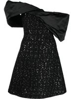 Giambattista Valli robe brodée de sequins à design asymétrique - Noir