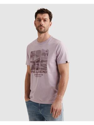 Pme Legend Single Jersey Print Ptss2603554 Overhemd 4203 Lavender Frost