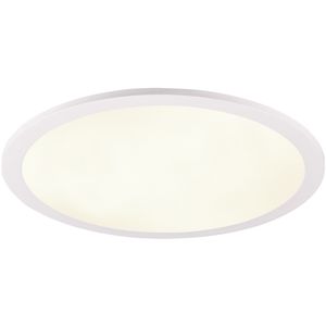 LED Plafondlamp - Plafondverlichting - Trion Tiberon - 20W - Natuurlijk Wit 4000K - Rond - Mat Wit - Kunststof