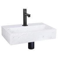 Differnz Flat fonteinset marmer - kraan recht - 38 x 24 x 8 cm - mat zwart