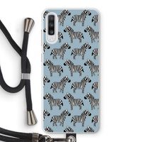 Zebra: Samsung Galaxy A70 Transparant Hoesje met koord