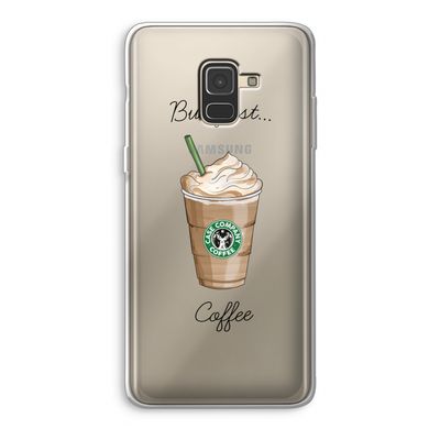 But first coffee: Samsung Galaxy A8 (2018) Transparant Hoesje