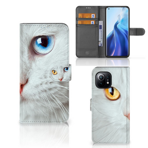 Xiaomi Mi 11 Telefoonhoesje met Pasjes Witte Kat