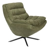Dutchbone Draaifauteuil 'Vince' Rib, kleur Groen