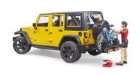 Bruder Jeep Wrangler Rubicon unlimited met mountainbiker (02543) - thumbnail