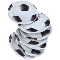 16x Voetbal bordjes zwart met wit   -