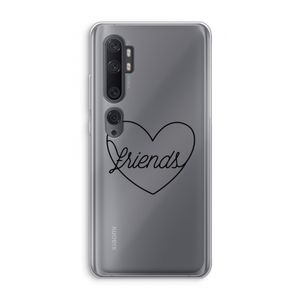 Friends heart black: Xiaomi Mi Note 10 Transparant Hoesje