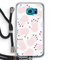 Hands pink: Samsung Galaxy S6 Transparant Hoesje met koord