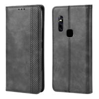 Magnetische gesp retro Crazy Horse textuur horizontale Flip lederen case voor vivo V15 met houder & card slots & fotolijst (zwart)