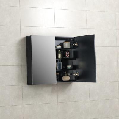 Spiegelkast Tieme in mat zwart 80x70x16cm Spiegelkast Tieme in mat zwart 80x70x16cm