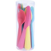 Kunststof bestek - gekleurd - 36x delig - 16 cm - Campingservies/picknickservies