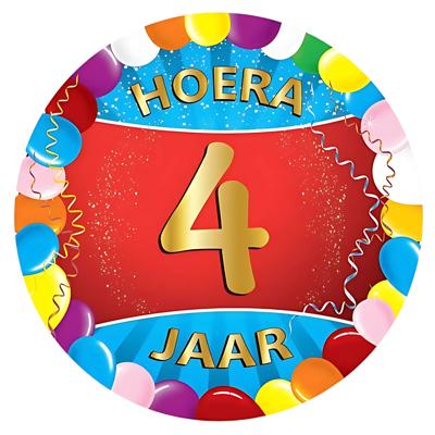 Bierviltjes 4 jaar - 25x stuks - multicolor - verjaardag/feest - feestartikelen
