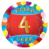 Bierviltjes 4 jaar - 25x stuks - multicolor - verjaardag/feest - feestartikelen Bierviltjes 4 jaar - 25x stuks - multicolor - verjaardag/feest - feestartikelen