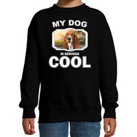 Honden liefhebber trui / sweater Basset my dog is serious cool zwart voor kinderen 14-15 jaar (170/176)  -