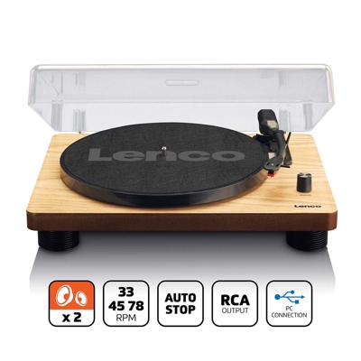 Lenco LS-50WD Platenspeler met ingebouwde luidsprekers USB Codering Hout - LS-50WD