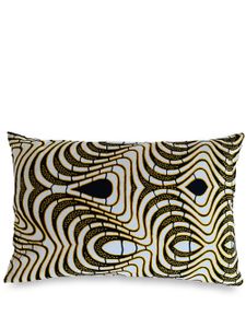 Mumutane Iki African Tribal graphic-print wool cushion - Noir