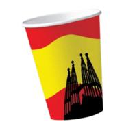 Spanje/Spaanse vlag thema feestbekers - 10x stuks - Spaanse vlag versiering - bekertjes