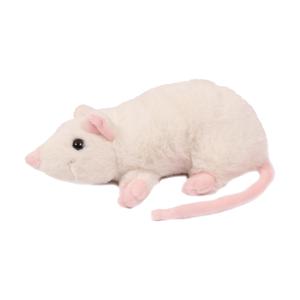 Pia Toys Knuffeldier Muis - zachte pluche stof - premium kwaliteit knuffels - wit - 18 cm